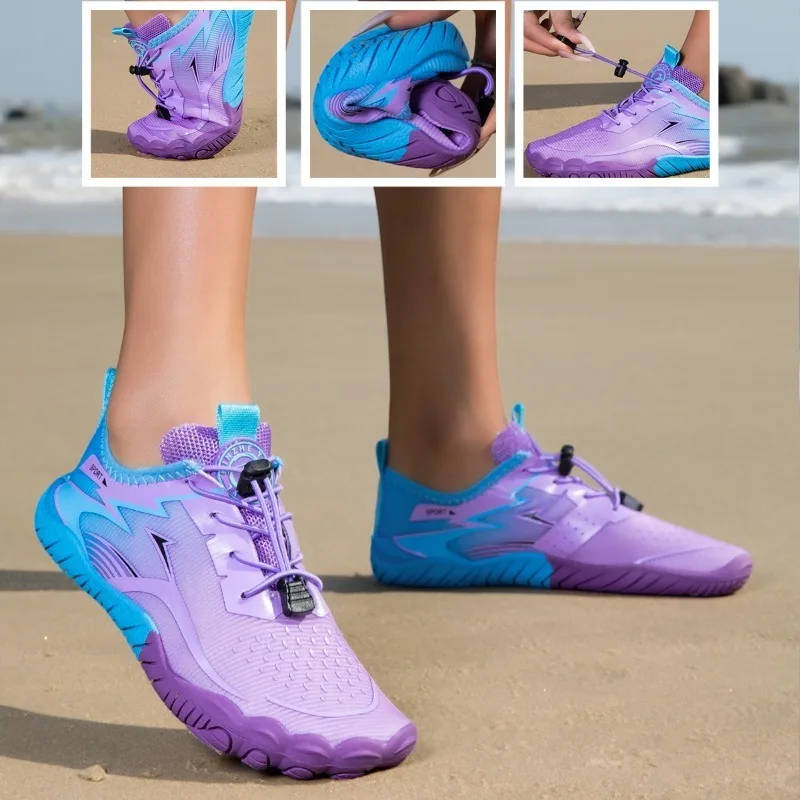 Unisex Quick Dry Water Shoes Men Women Colorful Beach Swimming Surfing Seaside Aqua Shoes Couple Barefoot Upstream Sneakers