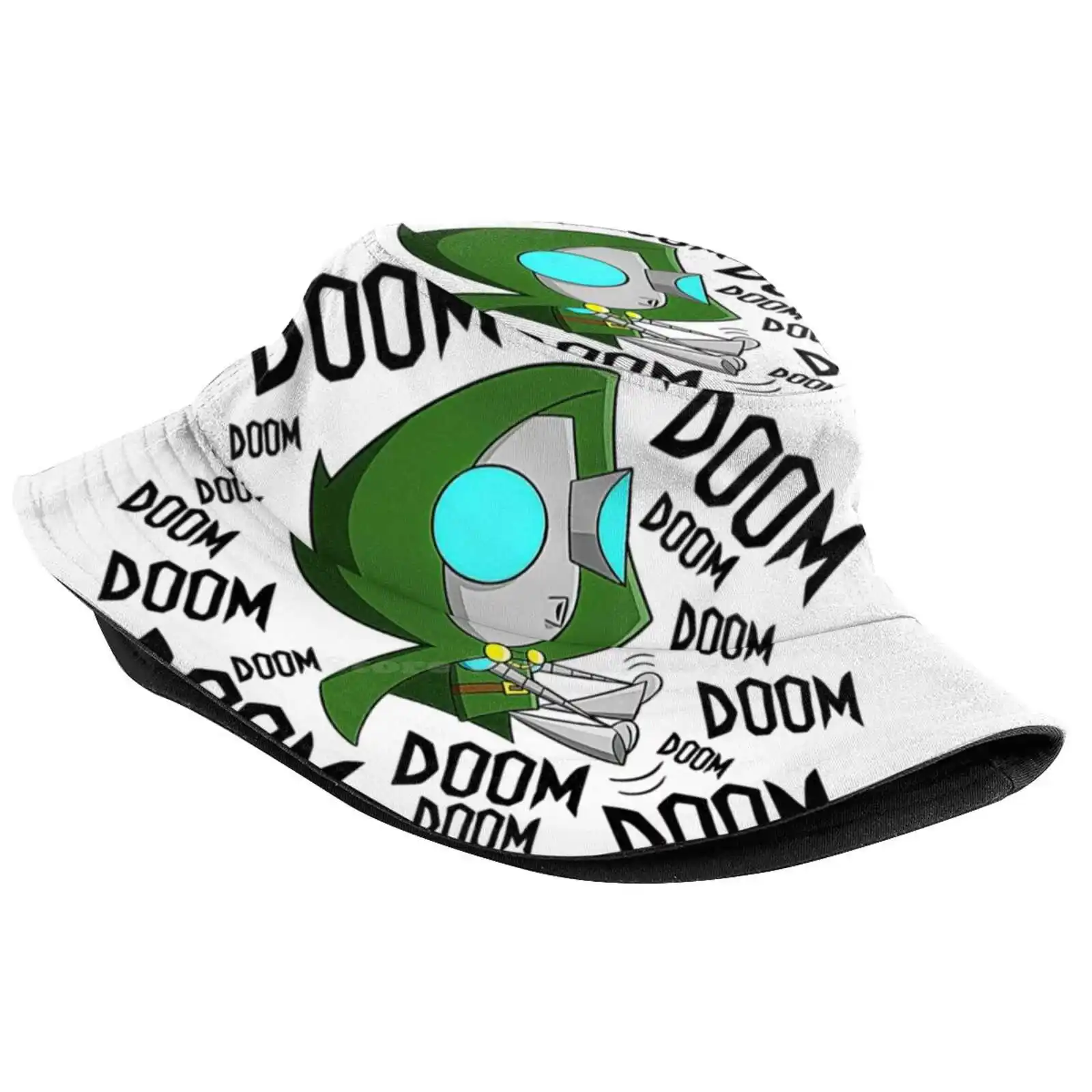 Invader Zim Sun Cap Fisherman Hat Bucket Hats Invader Zim Gir Robot Funny Cute Gas Irken Space Dog Jhonen Dib Membrane Pig image 2