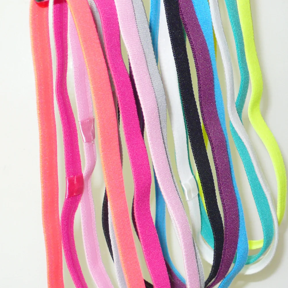 

12pcs Candy Color Hair Band Elastic Yoga Headband For Sports Fitness Hair Accessories Women Soft Headwrap All Activities