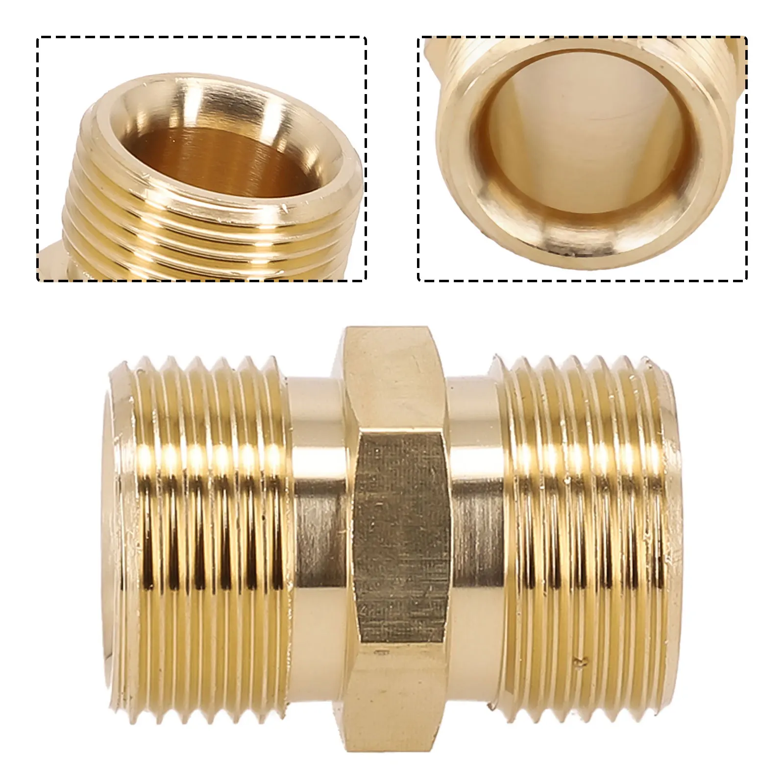 

High Quality Brand New Hose Connector Adapter Hose Extension Male Thread Female Spare Parts Washer Accessories Brass