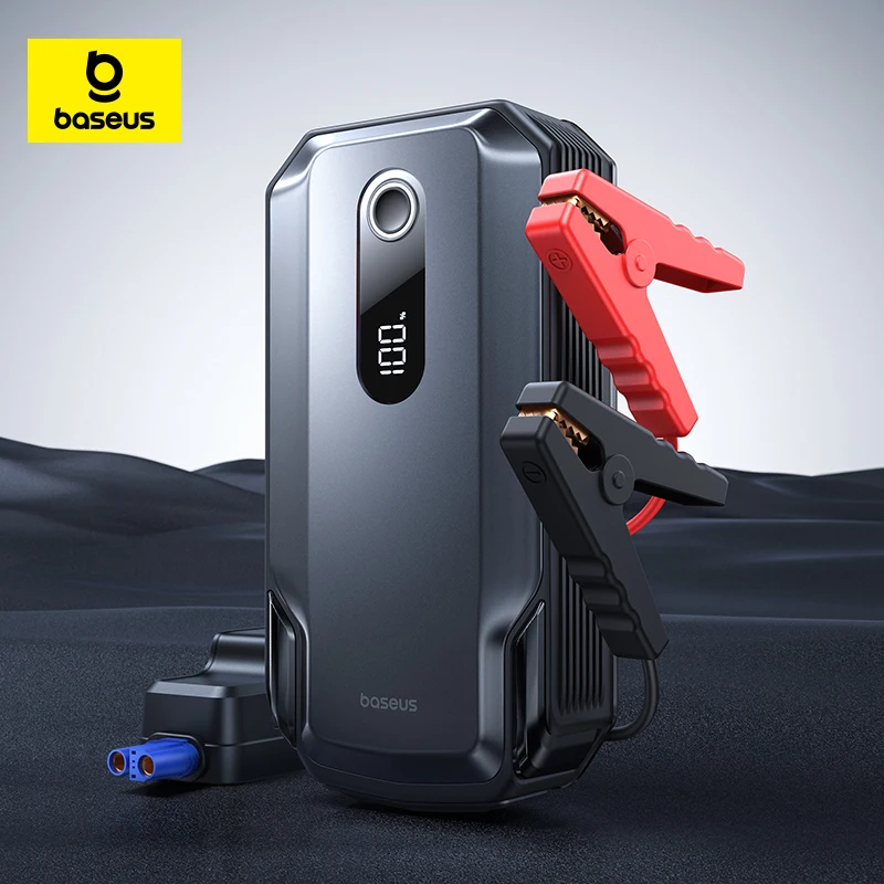 Baseus 2000A Démarreur de Voiture et Batterie Externe 20000mAh 12V – Dispositif de Démarrage d'Urgence pour Voitures Es…