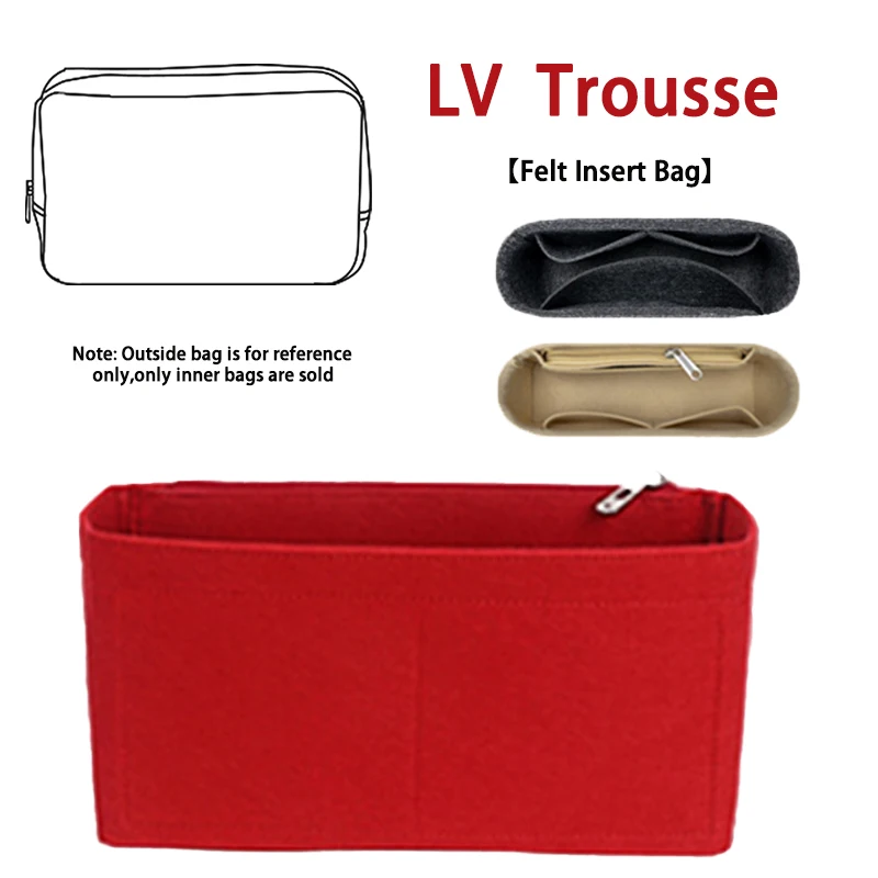 EverToner Felt Insert for LV Trousse 23 28  Toiletries Bag Inner  Support Type Lined with Zip Cosmetic Bag