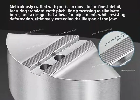 Hydraulic chuck worm jaw assembly, available in specifications of 5/6, 8, 10, and 12 inches.