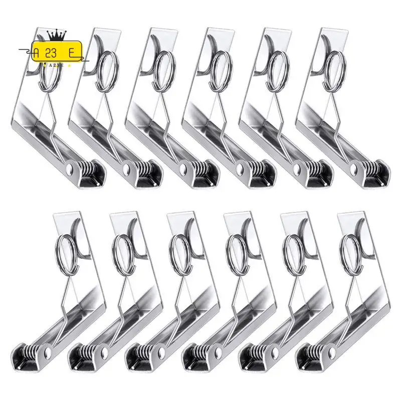 A23E-Tablecloth Clips Thickened High Elasticity Stainless Steel Table Cloth Cover Clamps For Home, Restaurants, Picnic