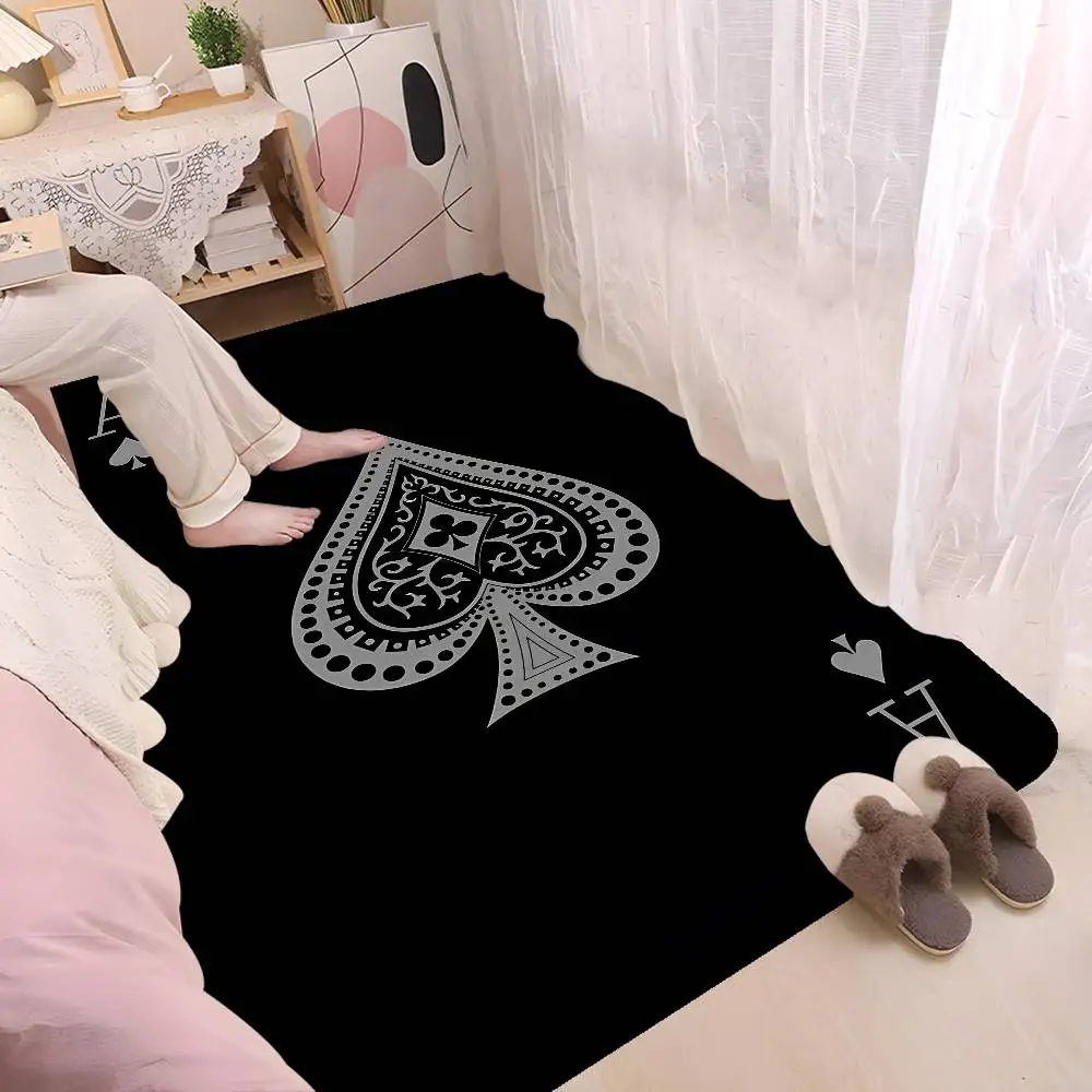 Ace Of Spade Bathroom Mat Anti-slip Absorb Water Long Strip Cushion Bedroon Mat Welcome Doormat
