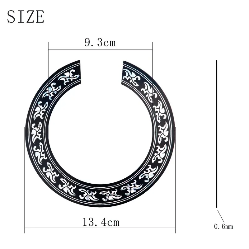 39/41inches Guitar Sound Hole Decal Guitar Personalized Pattern Self Adhesive PVC Sticker Acoustic Classical Guitar Accessories