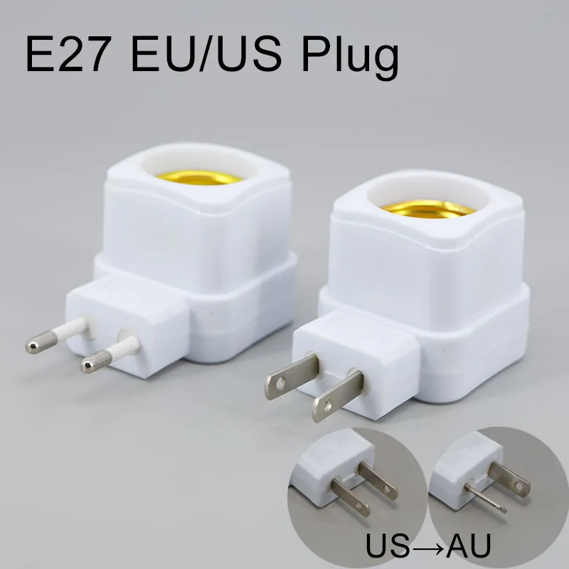 عالية الجودة مربع E27 التيار المتناوب الاتحاد الأوروبي/الولايات المتحدة التوصيل الطاقة LED ضوء الليل LED مصباح لمبات المقبس قاعدة حامل محول تشغيل/إيقاف التبديل محول o1