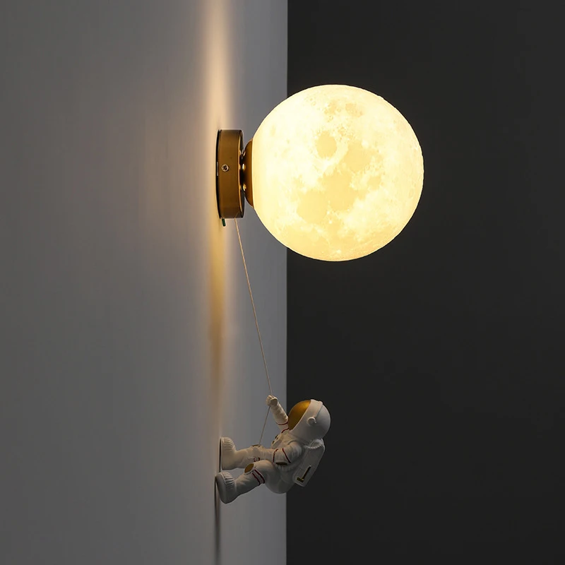 

Astronaut Wall Lamp home decor 3D Printing Moon Lights Children Kids Baby Planet Wall Light Bedroom wall decor bracket light