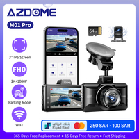 AZDOME M01 PRO 1080P Dash Cam ADAS Night Vision Metal Body 24h Parking Monitoring Front and Rear View Camera Dashcam For Car