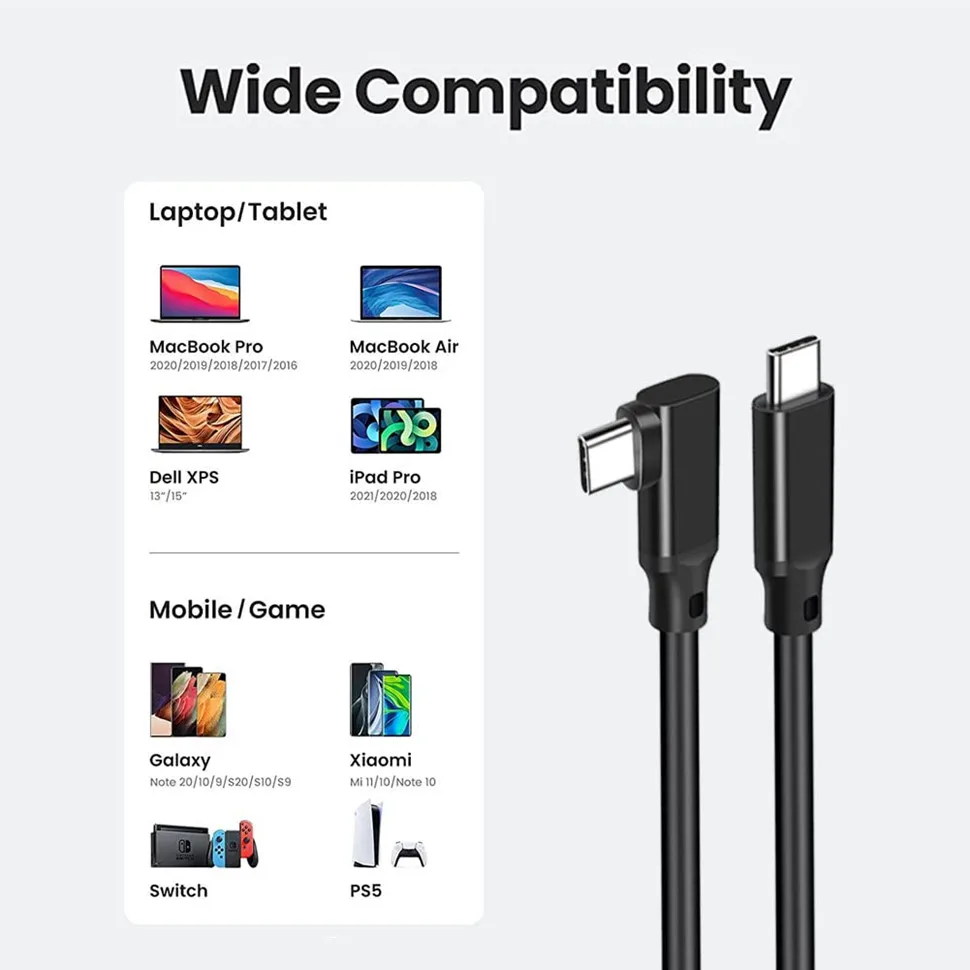 USB3.2 Gen2 Datenkabel USB C zu USB Typ C 20 Gbit/s Transfer 4K 60 Hz PD 100 W Schnellladung USB 3 2 Gen2x2 Kabel für MacBook Switch – Detail 12