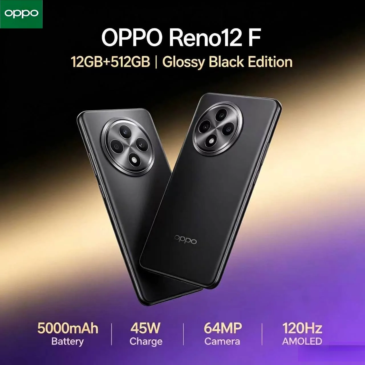 2026 new OPPO Reno12 F 12GB+512GB Smartphone, AI Camera, 512GB Storage, Fast Charging, Dual SIM
