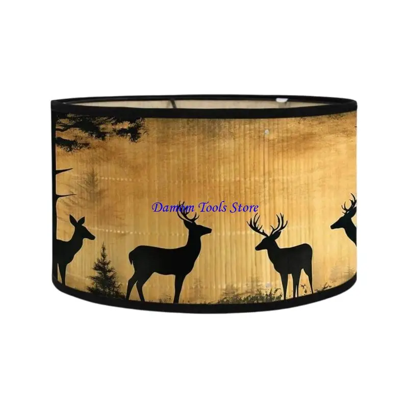 57BE Drum Lamp Shade Replacement Decorative Lampshades for Table,Floor Bedside Lamp Bamboo Lamp Shade Easy Assembly Required