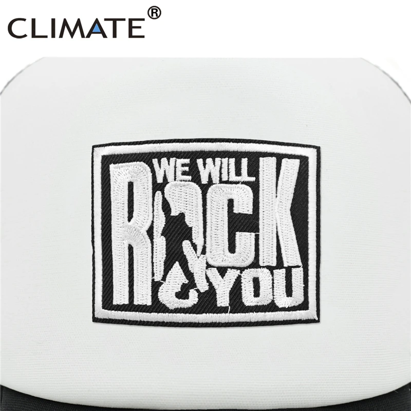 CLIMATE Rock and Roll Rock Trucker Cap Cool Rocker Men Mesh Hat Cap Metal Music Black Summer Baseball Cap Black Trucker Caps Hat