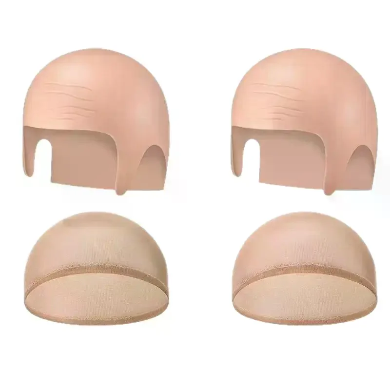 1 Set Fashionable Latex Makeup Bald Cosplay Hat Nylon Latex Bald Caps Simulation Design Thick Material Halloween Skull Wig Cap
