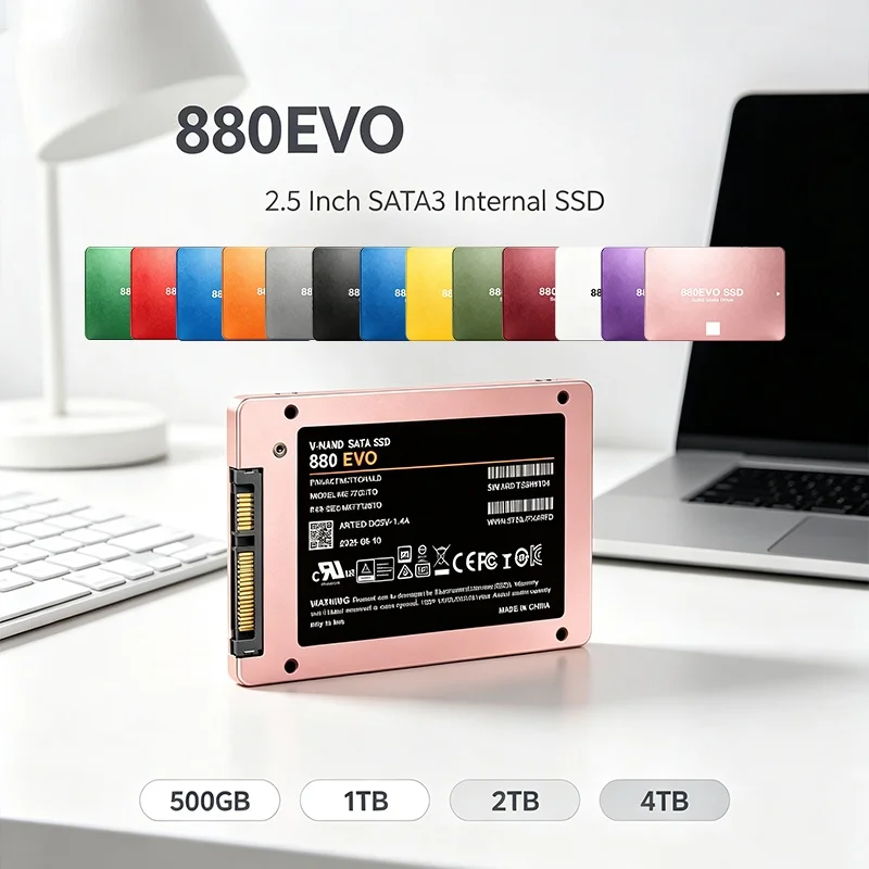 Inside SSD 880 EVO, 500GB, 2.5-Inch, SATA3, Quick Speed Solid State Disk, Desktop, Laptop, Microcomputer. Super.