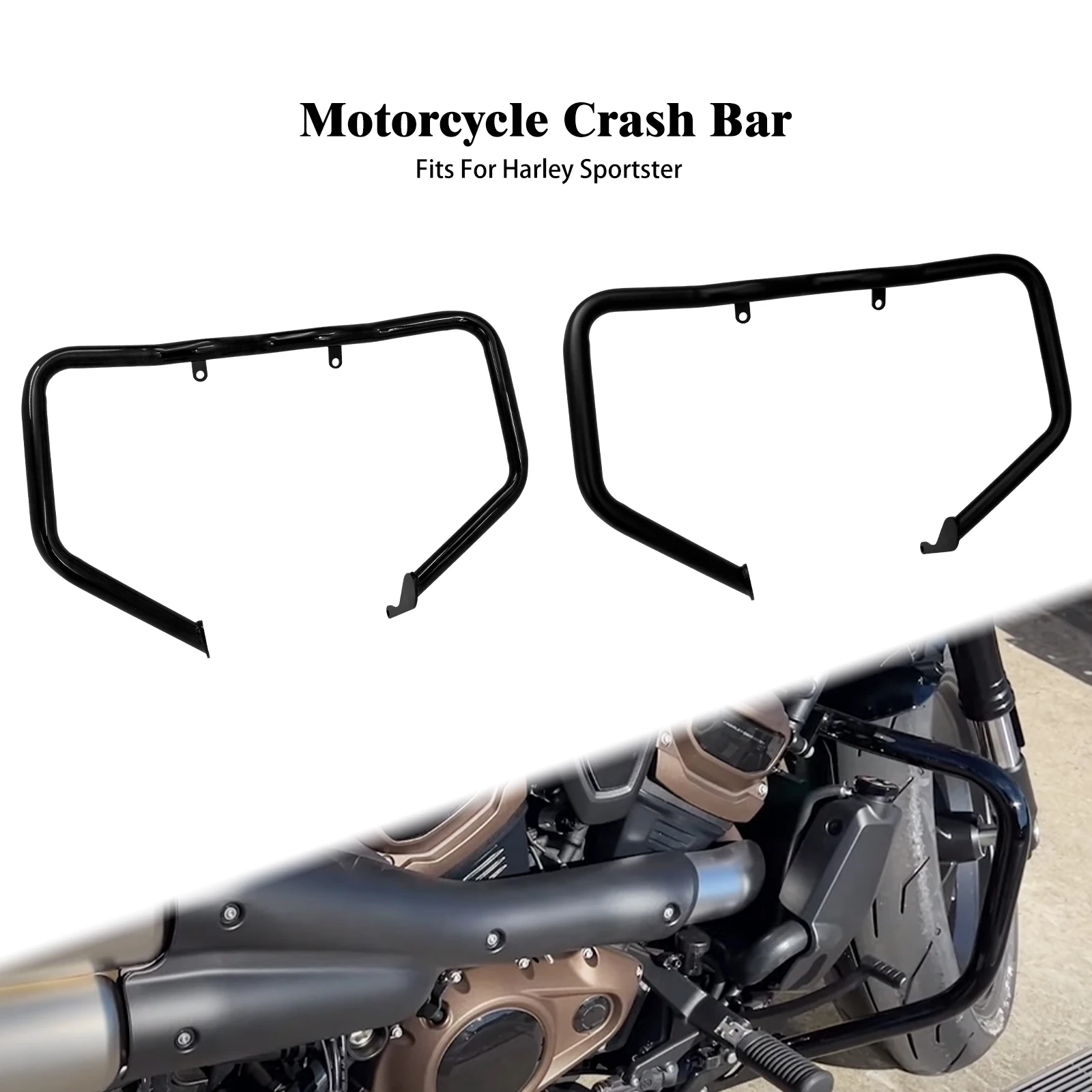 Motorcycle Highway Crash Bar Front Engine Guard Black Falling Protector Bumpers For Harley Sportster S RH1250S 2021-Later