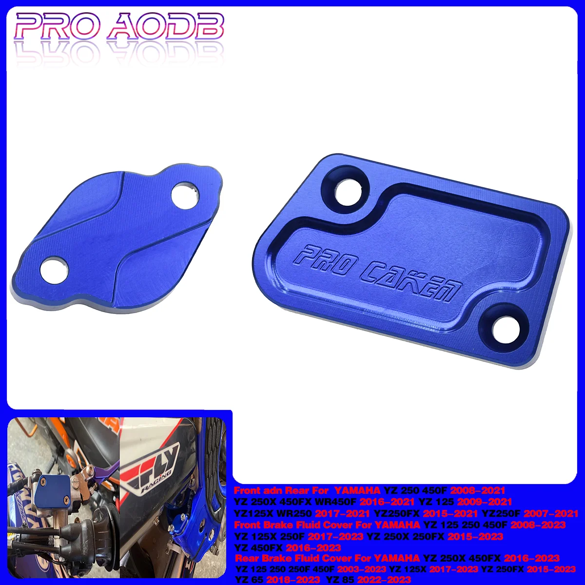 

For Yamaha YZ 125 125X 250 250F 250X 250FX 450F 450FX 2008-2023 CNC Front Brake Fluid Cover Rear For YZ 65 85 125 125X 2003-2023