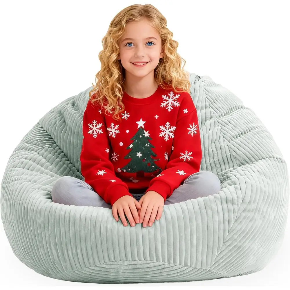 

Кресла-мешки с пеной с эффектом памяти для детей, подростков и малышей - серо-зеленое кресло с ручкой