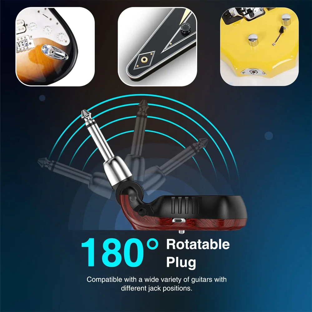 무음 연습 기타 앰프 - Lekato B6 W/3.5Mm 헤드폰 출력 및 야간 재생용 5가지 효과 모델링(10H 재생 시간)