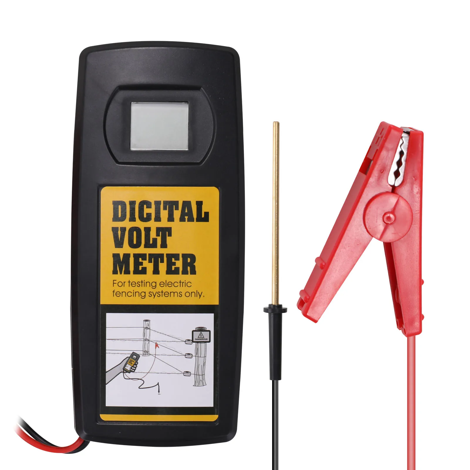 200V~9.9KV Digital Fence Tester Home Garden Horse Livestock Electric Fence Voltmeter LCD Display with Backlight