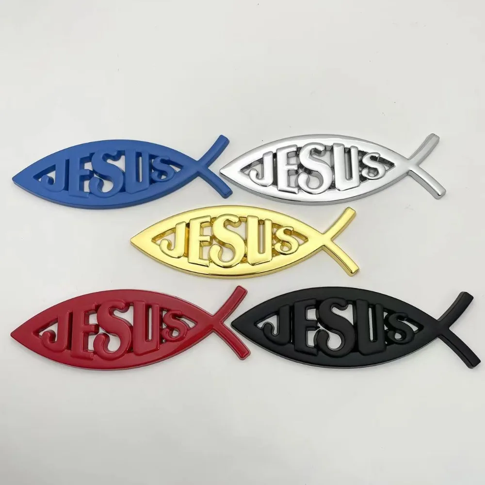 Jesus Fish Emblem Acrylic Decal Jesus Fish Car Decal Car Window Decal Acrylic Christian Bumper Stickers Religious Reusable Car