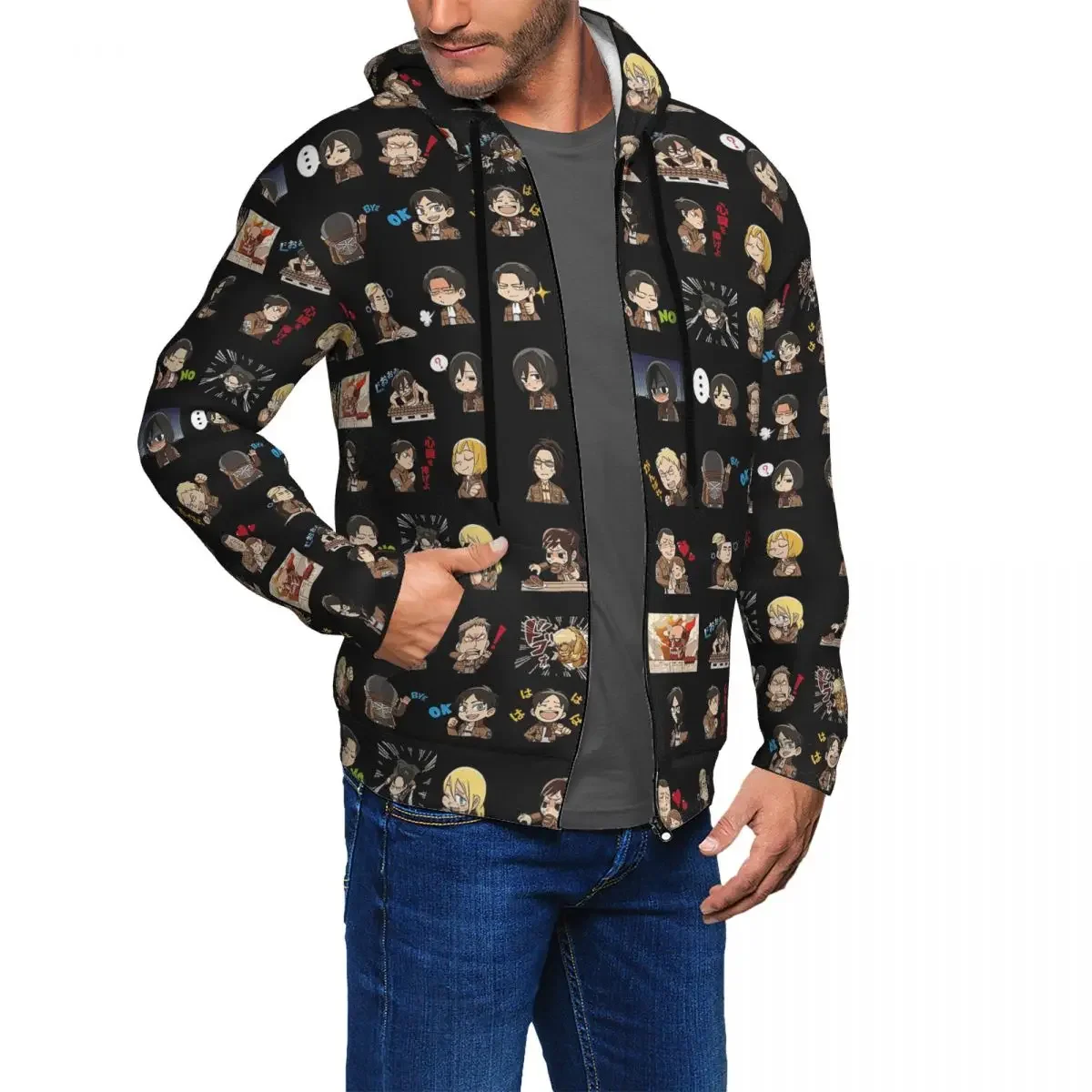 Attack On Titan  Zipper Hoodie Harajuku Pullover Autumn Winter Men Women Sweatshirts Long Sleeve Tops