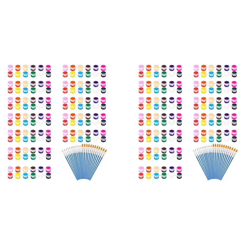 

A02F-24 Pack 288Pcs Mini Acrylic Paint Set With Brushes For Kids Adults Craft Paint, 12 Colors Washable Acrylic Paint Strips