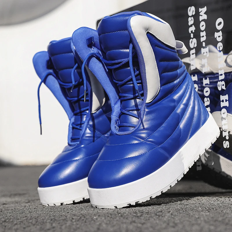 

Brand Men's Winter Shoes Waterproof Men's Boots Outdoor Men Motorcycle Boots High Top Ankle Boots Platform Shoes Size 46