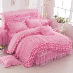 Ensembles de literie de luxe en dentelle pour la maison, housse de couette en coton, literie douce Queen et King, literie avec taies pour vêtements, 3 pièces