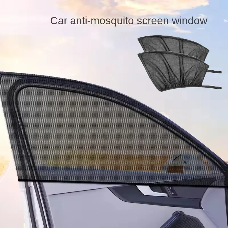 2Pcs Car Mosquito Window Mesh Sunshades Screens Privacy Blackout Curtains Side Window Sunshades Auto Interior Accessories