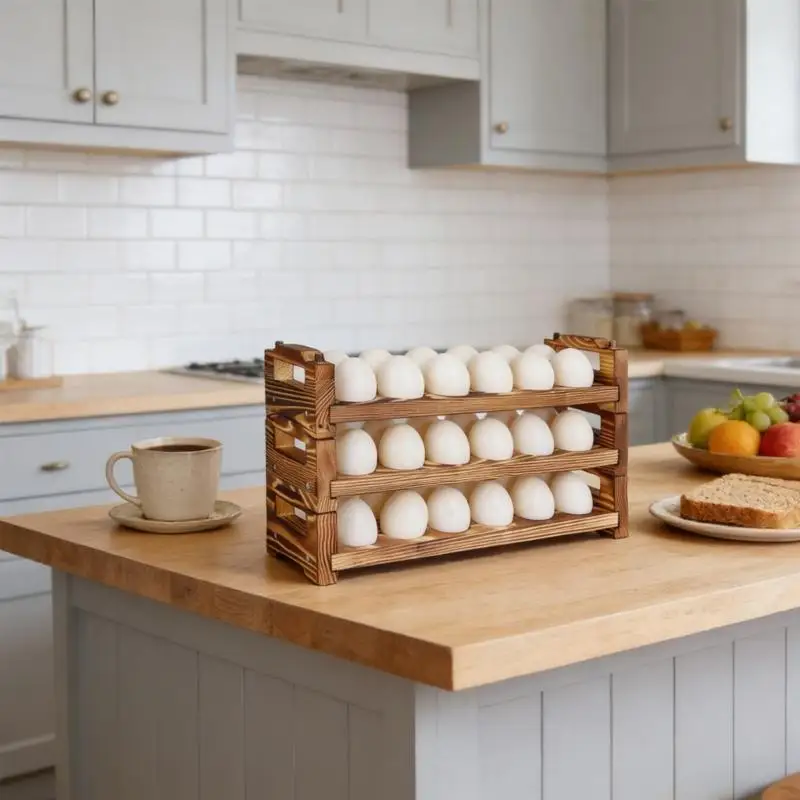 QX2E Practical Arranged Product Base For Kitchen Top Natural Build 3 Level System Saves Table Space