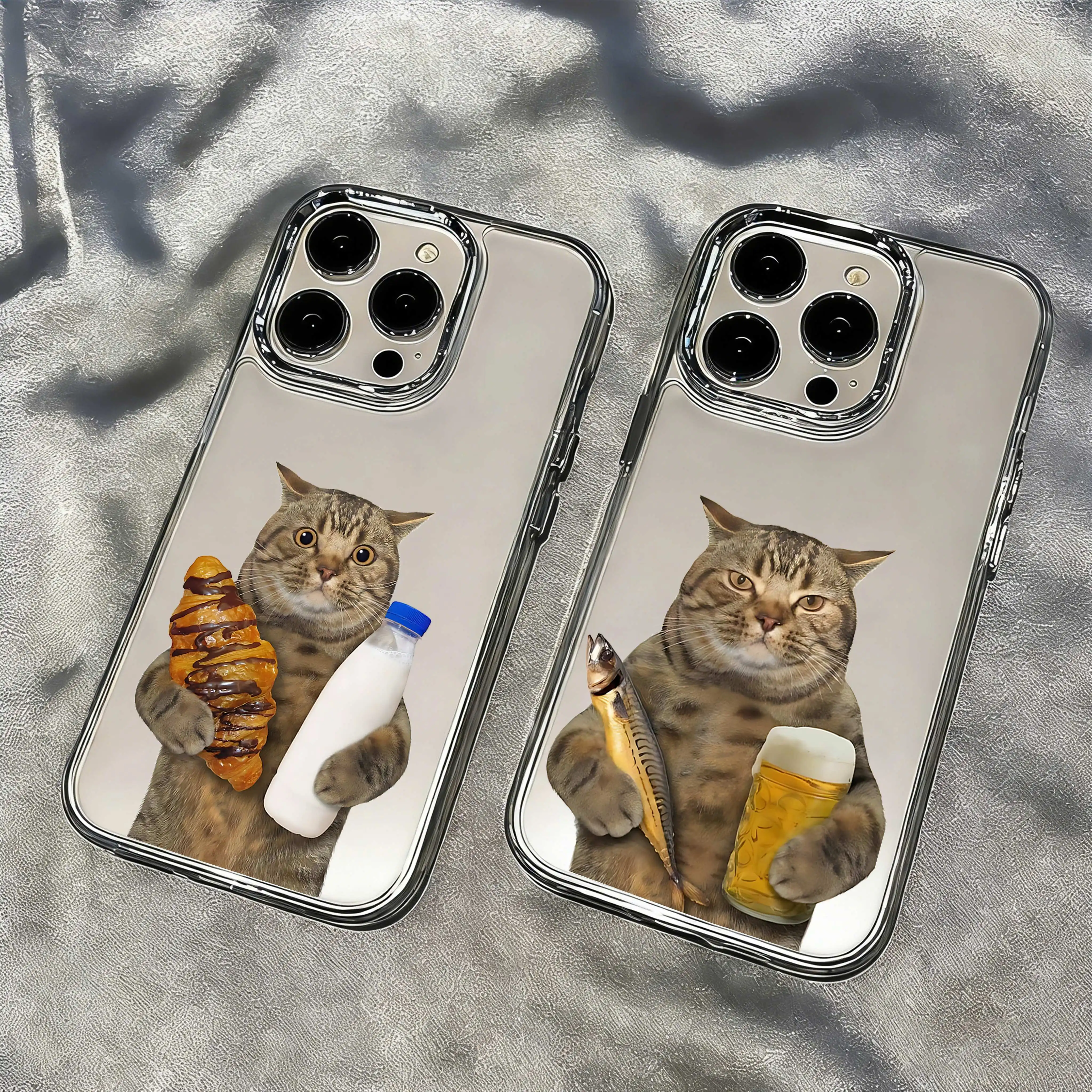 Lustige Katze Handyhülle für iPhone 17 16e 16 15 14 13 12 11 Mini Pro Max X XR XSMAX 8 7 Air Plus Transparente Softcover