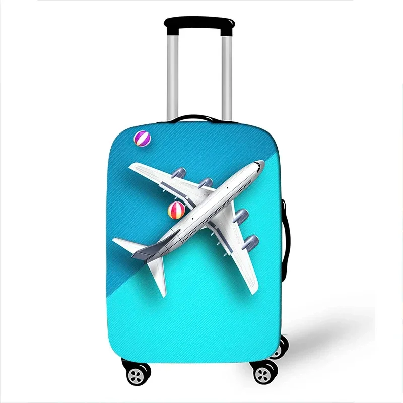 Designer Elastic Luggage Cover Aircraft Pattern Hand Cart Baggage Cover 19 -32 Inch Suitcase Case Dust Cover Travel Accessories