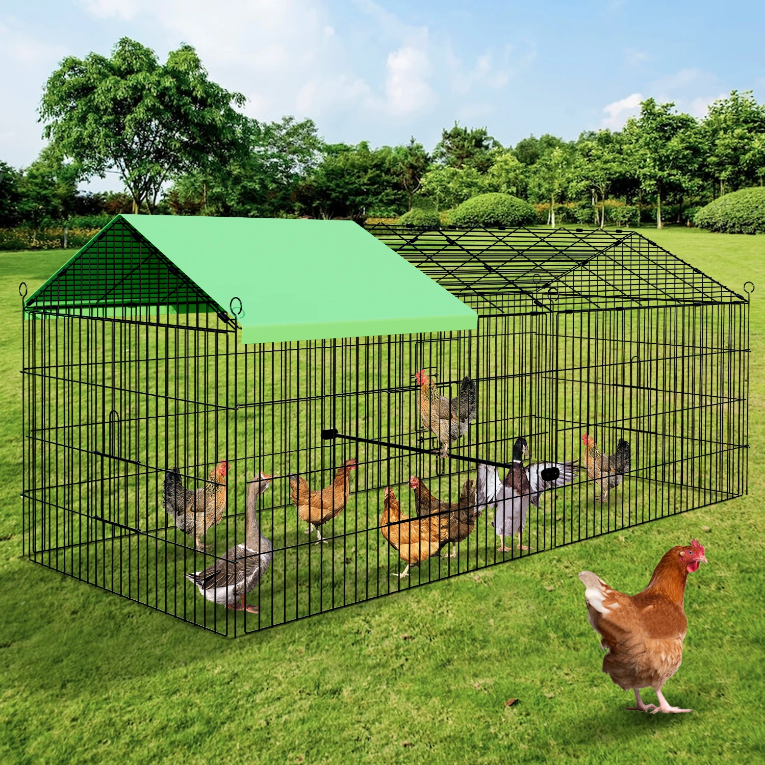 

Metal Chicken Coop Enhanced Steel Poultry Layer Cages Easy Installation Farm Automatic Animal Shelter Chicken House