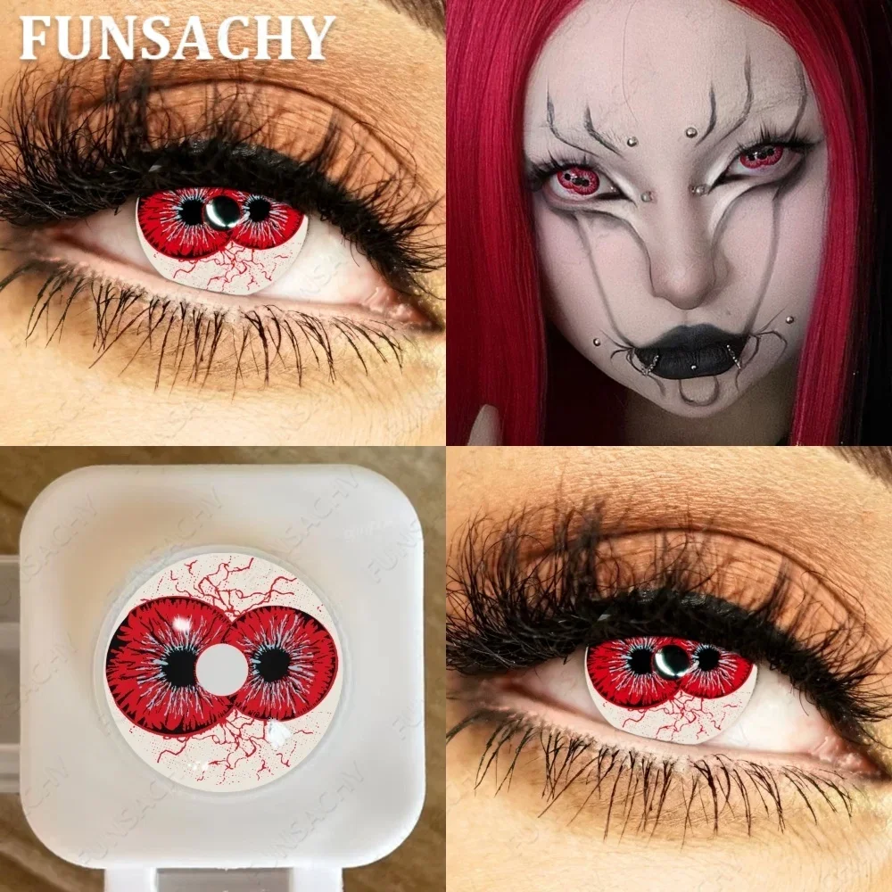 FUNSACHY 2 Stück Froya Cosplay Kontaktlinsen für Halloween, grüne und lila Linsen, Anime-Cosplay-Make-up, weiche Kontaktlinsen, rote Vampir-Augen-Kontaktlinsen. – Detail 13