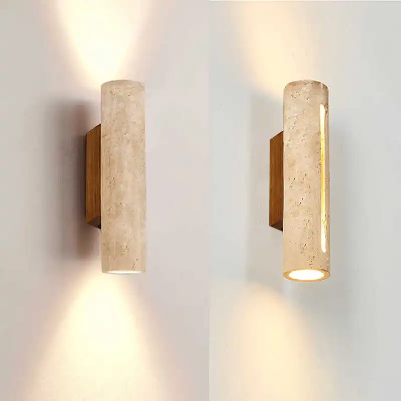 

2024 New Restaurant Homestay Bedroom Bedhead Yellow Cave Stone Wall Lamp Living Room Background Wall Atmosphere Light Fixture