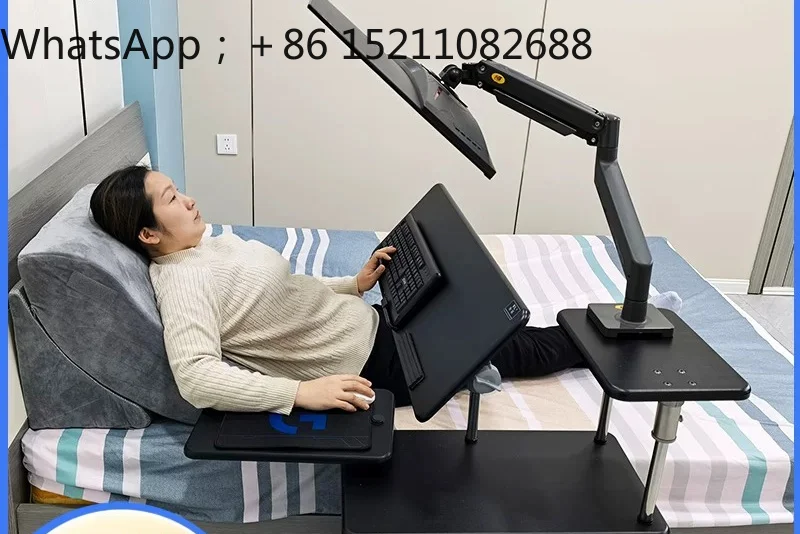 LLY Bedside Computer Desk Desktop Bedside Lifting Table Lazy Table Robotic Arm Bracket Cockpit Suspension Bracket