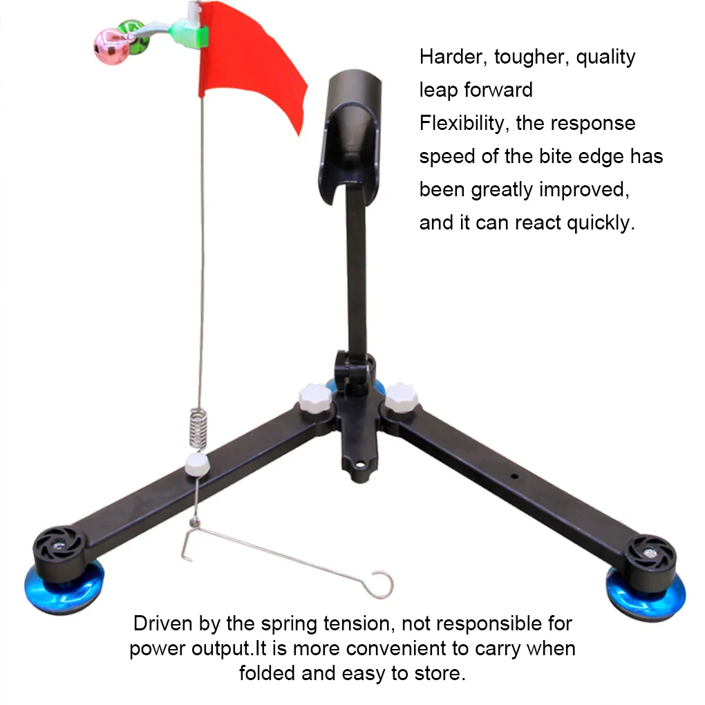 Black 4pcs Heavy-Duty Ice Fishing Rod Holders Stabilize Rod Tips With Anti-slip Base And Bells For Effective Fishing