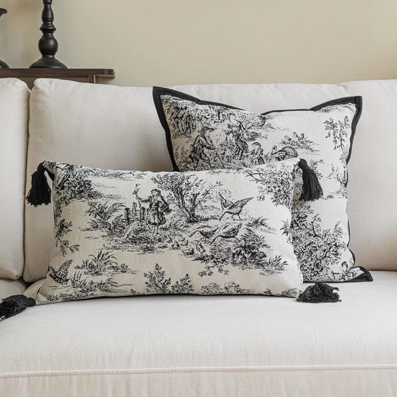 30X50/45X45CM Animal Embroidery Throw Pillow Cover Brown Light Luxury Cushion Cover Decor Home Decorative Pillowcase