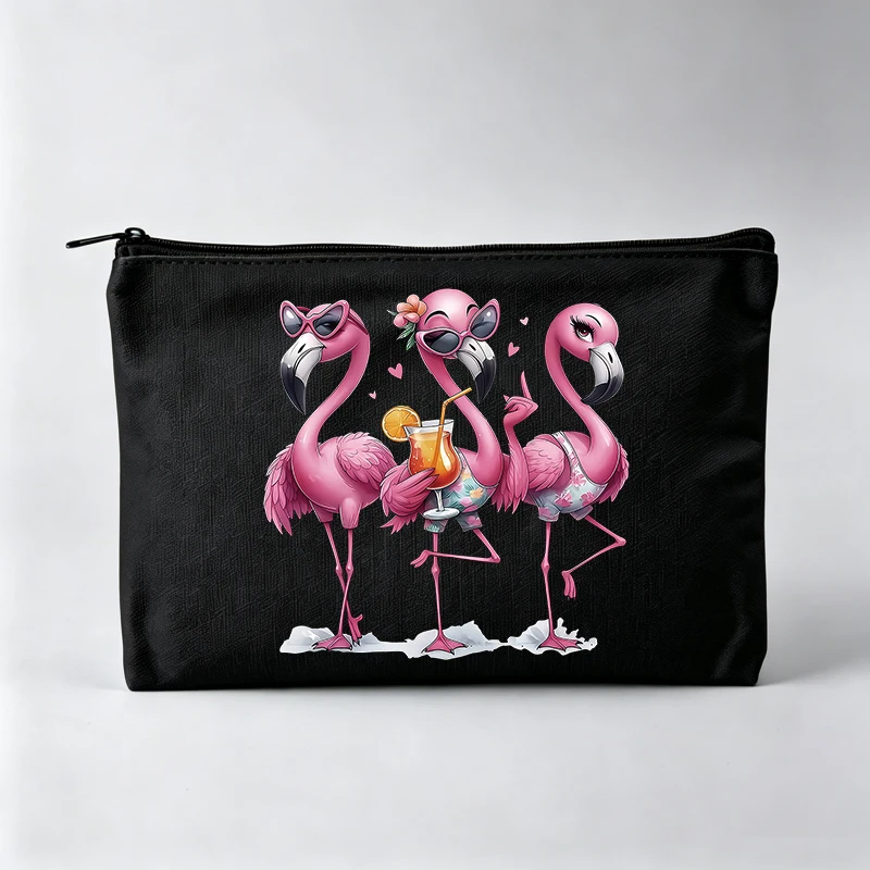 Flamingo Graphic Makeup Bag, Fashion Cosmetic Pouch for Daily Use