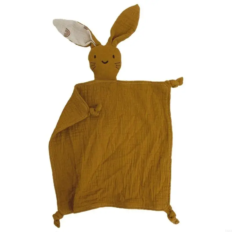 Y88d comfort che dorme coccole giocattolo carino coniglio per asciugamano a bambolo soft garze boccone