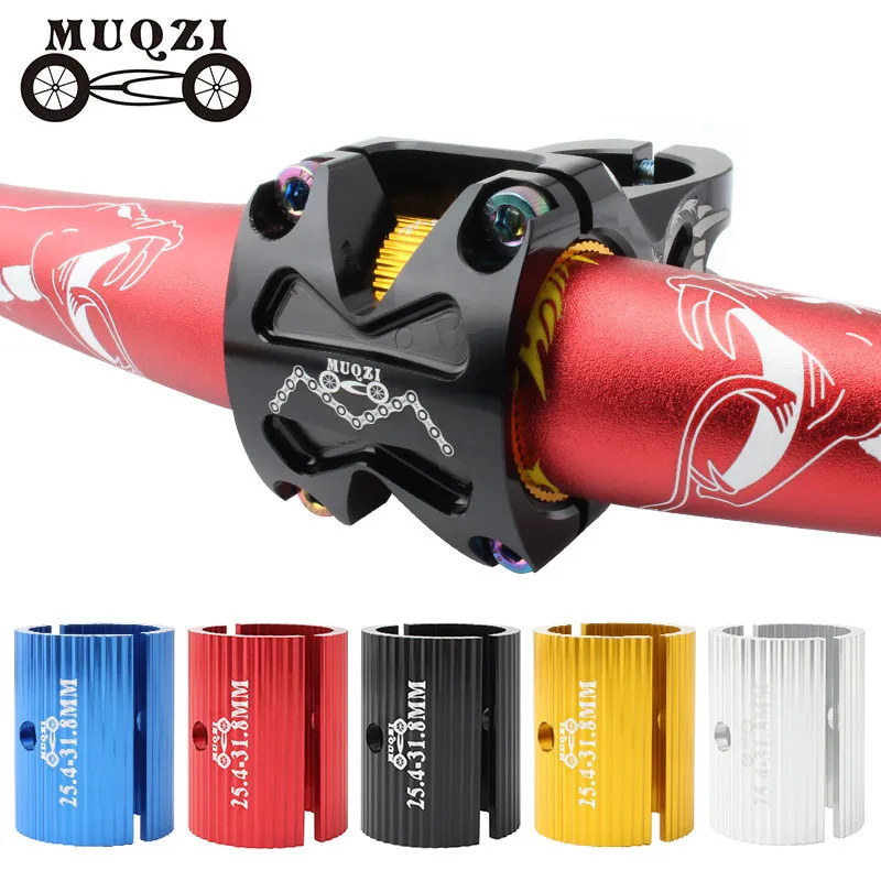 MUQZI 1Pair Bike Handlebar Shim 25.4mm To 31.8mm 31.8mm To 35mm Aperture Adjust Adapter MTB Road Bicycle Bar Stem Reducer