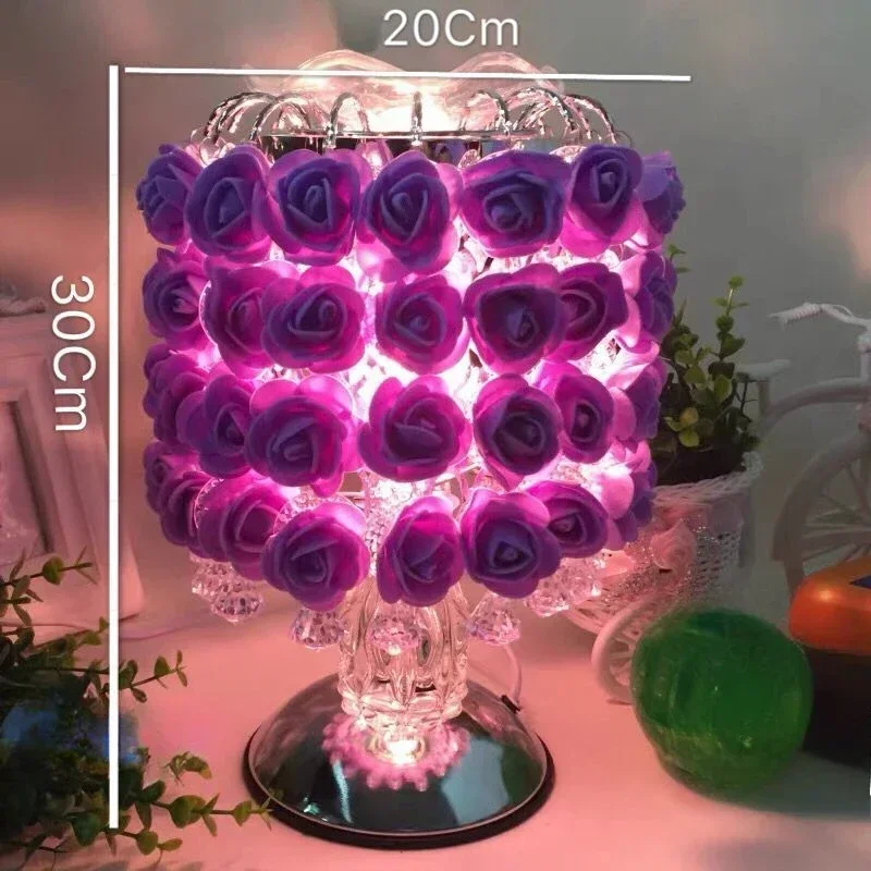 Casamento rosa perfumado candeeiro de mesa série rosa menina dedhead lâmpada 2025 nova atmosfera romântica decorações criativas para casa