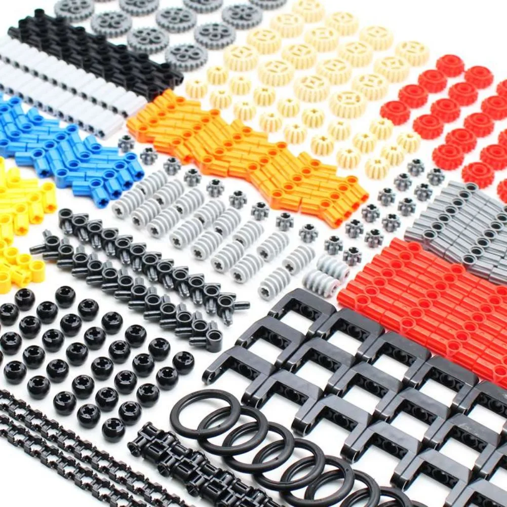 579PCS MOC Bulk Technical Parts Pin Beam Liftarm Axles Connector Panel Gears Building Blocks Bricks Car Set Tracks Train