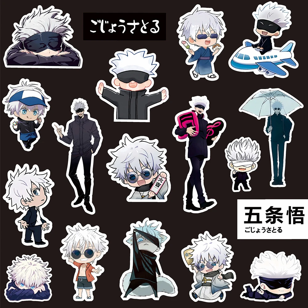 10/30/75pcs Jujutsu Kaisen Satoru Gojo Anime Stickers Cool Cartoon Waterproof Decals for Phone Laptop Skateboard Kid Sticker Toy