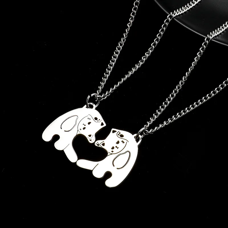 1pcs Personalized Love Cat Titanium Steel Pendant Necklace Couple Best Friend Fashion Accessories Birthday Gifts