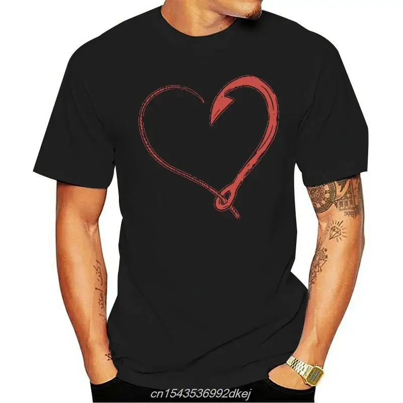

Fishing Love Fishing Hook T Shirt Interesting Custom Funny Casual Original Cool Over Size S-5XL Cotton Spring Shirt