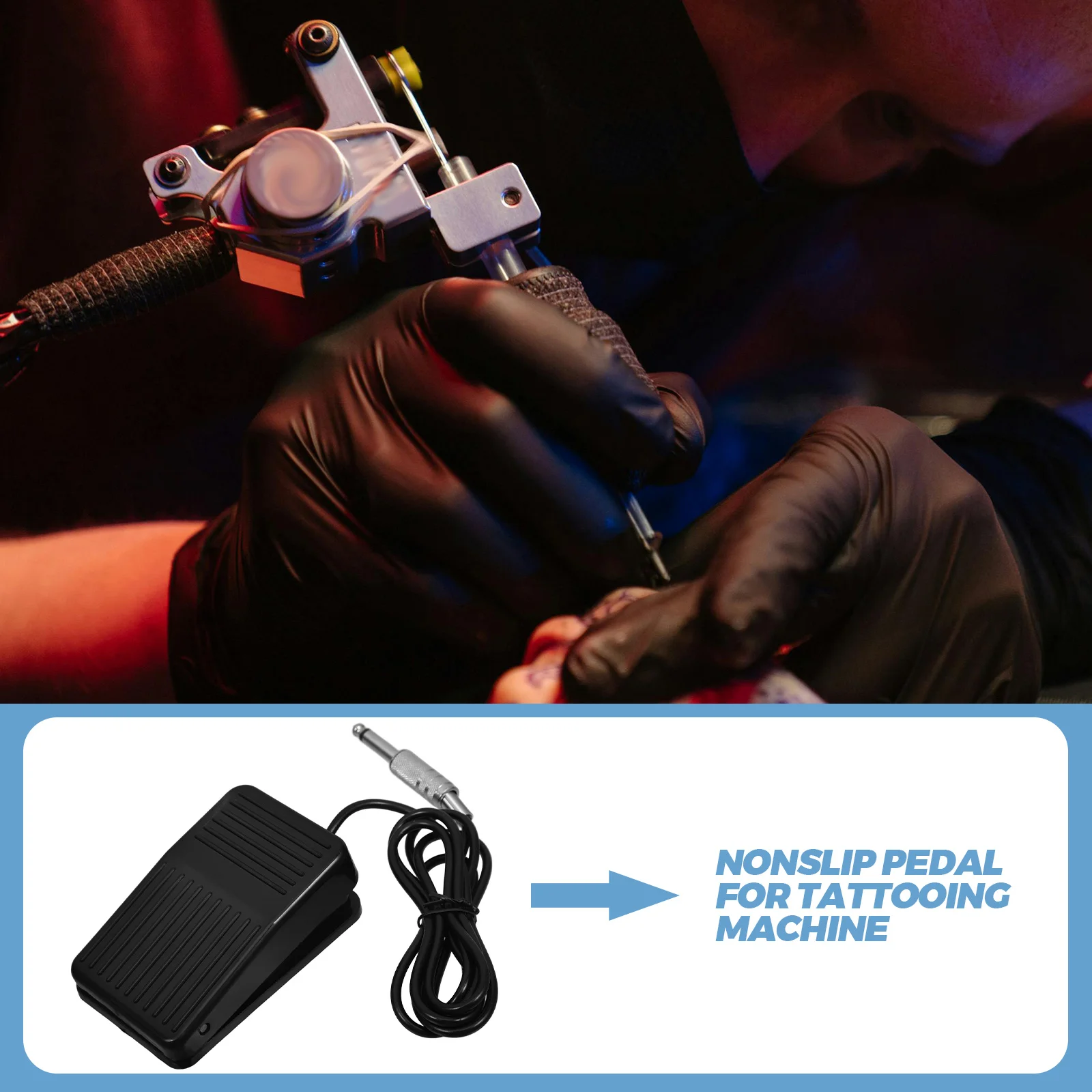 Pedal de pie de tatuaje antideslizante con cable de repuesto, interruptor de pie, máquina de tatuaje, fuente de alimentación, Pedal, accesorio de tatuaje, 135 M