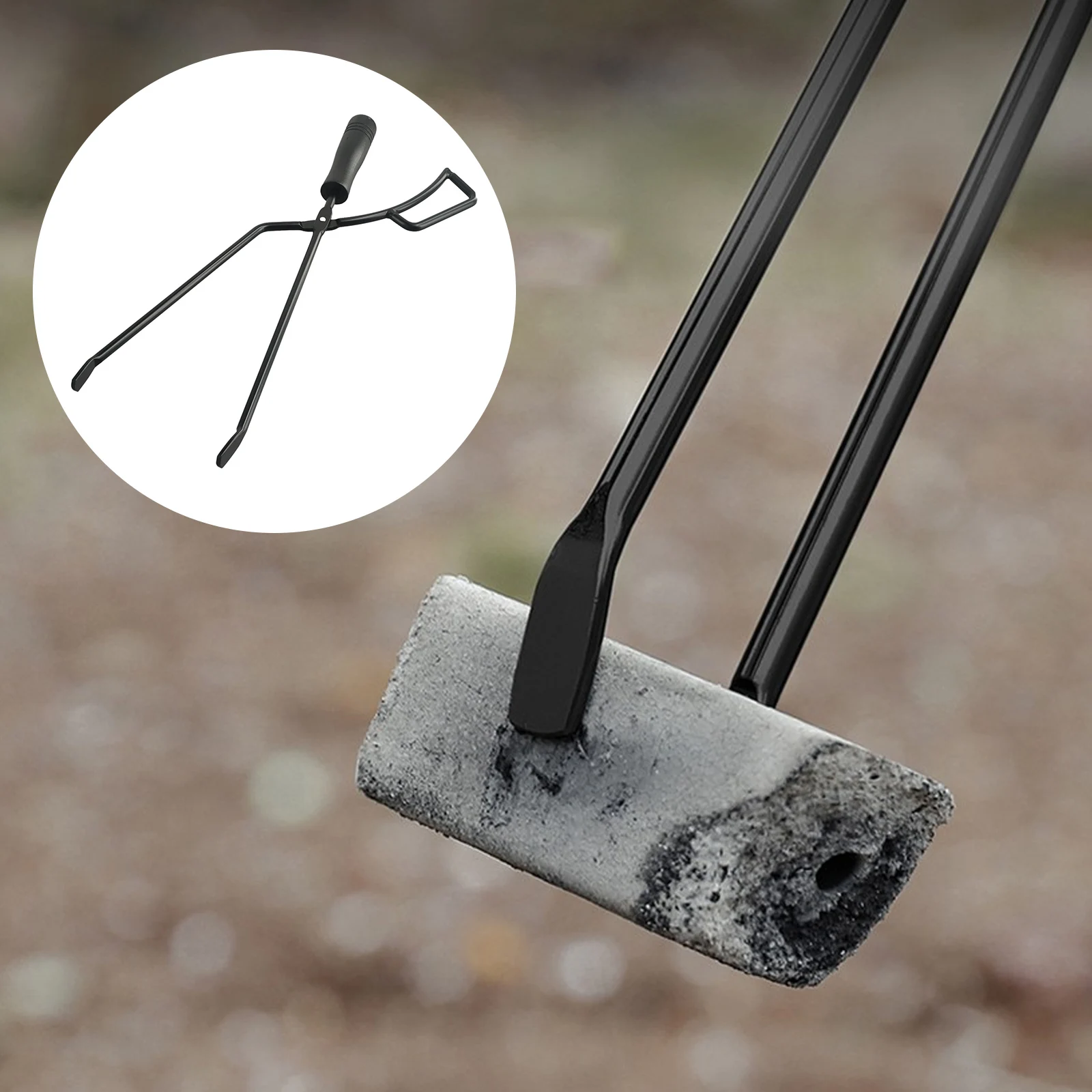

New Practical Outdoor Picnic Barbecue Fire Tong Firewood Clip Stainless Steel Steel Replacement Campfire Tongs