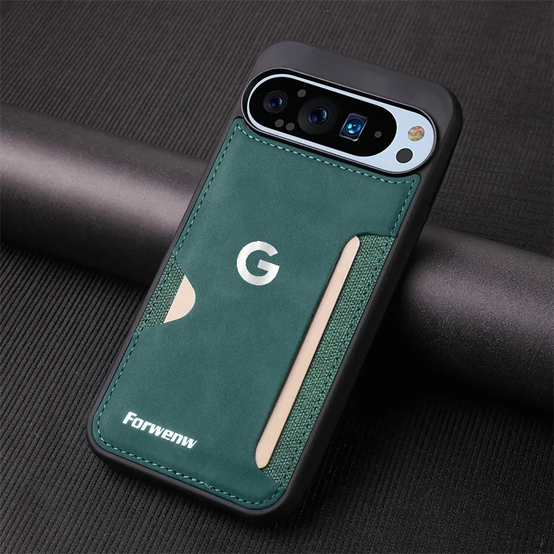 Business Sle Card Slot Leather Phone Case For Google Pixel 10 9 Pro XL 9A Skin Feel Solid Color PU Lens Shockproof Protect Cover view 4
